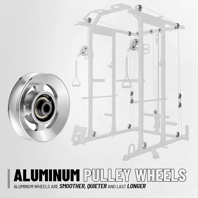 Mikolo Power Cage, Power Rack with Cable Crossover System, 1500LBS Squat Rack with LAT Pull Down System, Workout Cage with Pulley System for Fitness Home Gym