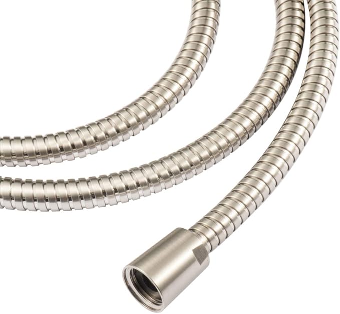 60-inch Extra Long Brushed Nickel Shower Hose Replacement, 304 Stainless Steel Made Long Hand Held Shower Hose With Brass Fitting (60-inch, Brushed Nickel Finish)