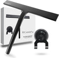 Shower Squeegee for Glass Doors 10" - All Purpose Squeegee for Window Bathroom Glass Mirror Bathroom Tile with Suction Cup Hooks - Black