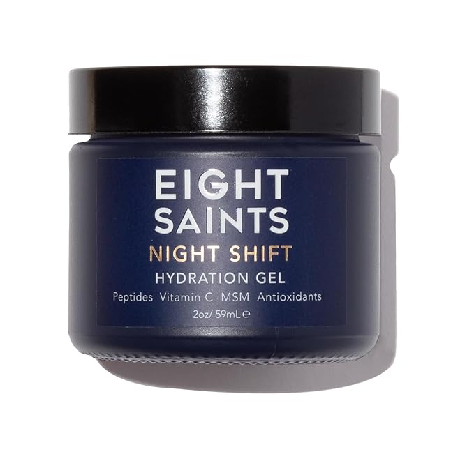 Eight Saints Night Shift Anti-Aging Gel Face Moisturizer, Natural and Organic Anti Wrinkle Night Cream Gel For Face To Reduce Fine Lines and Wrinkles, 2 Ounces
