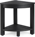 HDPE Corner Shower Stool,Shower Bench Seat with Storage Shelf for Shaving Legs Plastic Spa Bath Step Foot Rest for Bathroom Small Place (Black)