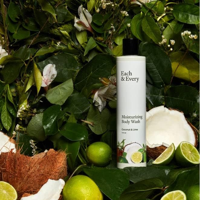 Each & Every Sensitive Skin Body Wash for Women & Men - Coconut & Lime - Moisturizing All Natural Body Wash & Shower Gel in Recyclable Packaging - Paraben, Sulfate & Cruelty-Free (10 Fl Oz)