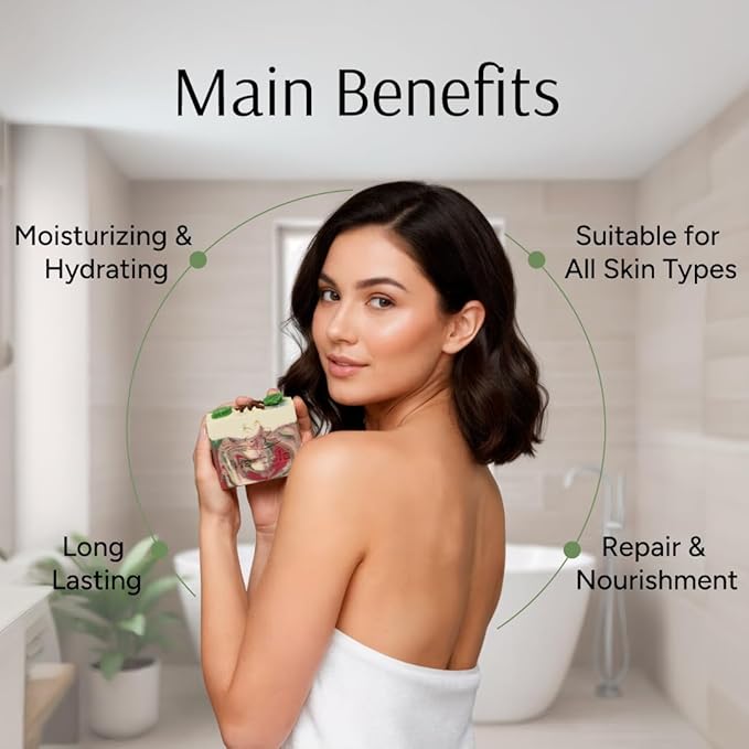 Marbela Cosmetics Holiday Harvest Handmade Soap Bar - Made in USA, Vegan Friendly, Palm Oil Free, Natural Bar Soap - Gentle Face & Body Soap for Daily Skin Care, Moisturizing & Nourishing - 3.5 oz