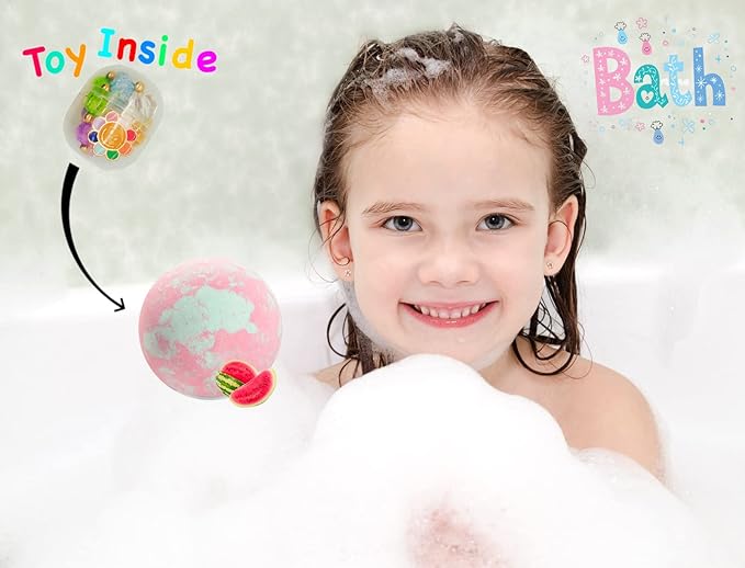 Unicorn Bath Bombs with Surprise Inside for Kids Girls, Bath Bombs Surprise Birthday Gifts Unicorn Gifts for Kids Girls with Jewelry Toys Inside