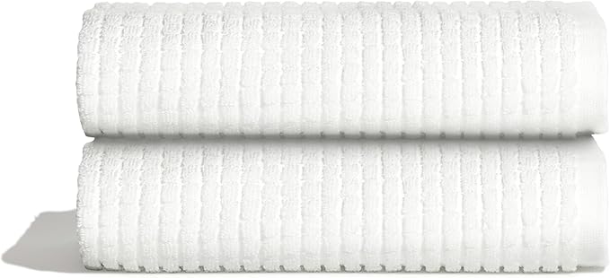 ONSEN Terry Cotton Waffle Hand Towel Set – 2 Pack Luxury Cotton Hand Towels, Quick Dry & Absorbent Bathroom Towels – Soft, Lightweight, Durable Towels for Bathroom Essentials (White, 20x30 in)