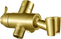 Metal Shower Arm Diverter with Handheld Mount, G1/2" 3-Way Shower Diverter Valve Bathroom Universal Showering System Replacement for Handheld Wand and Fixed Sprayer, Brushed Gold