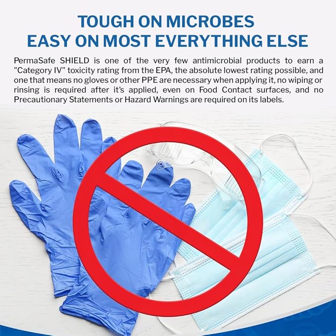 PermaSafe Shield, 90-Day Antimicrobial Surface Protectant; Mold, Mildew, Fungi, Algae and Odor Inhibitor, and More. 1 Gal.