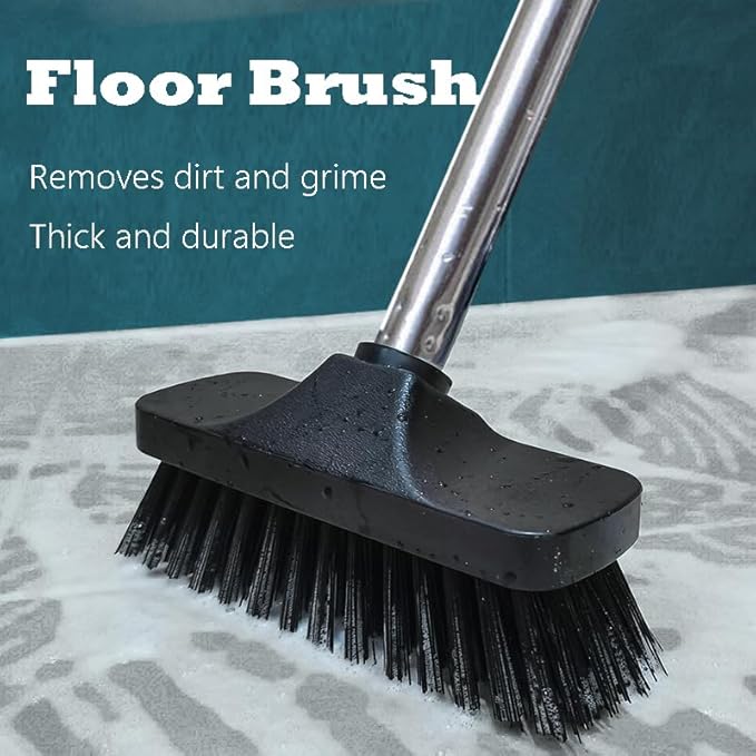 Push Broom Brush Stiff Bristles Floor Cleaning Brush Multi-Purpose Scrubber Brushes for Bathroom Bathtub Tile Floor Deck Patio