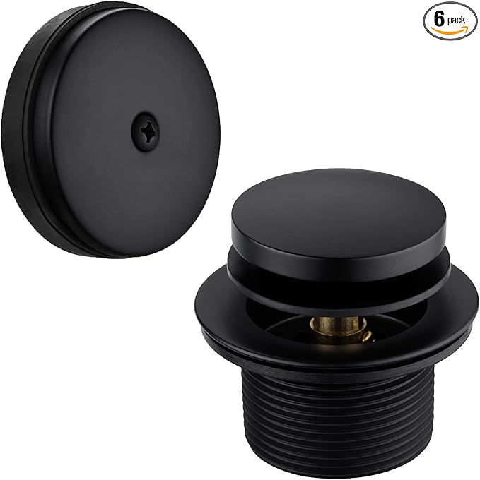 BESTILL Tip-Toe Bathtub Drain Bath Tub Trim Set Conversion Kit with Overflow Faceplate, Matte Black