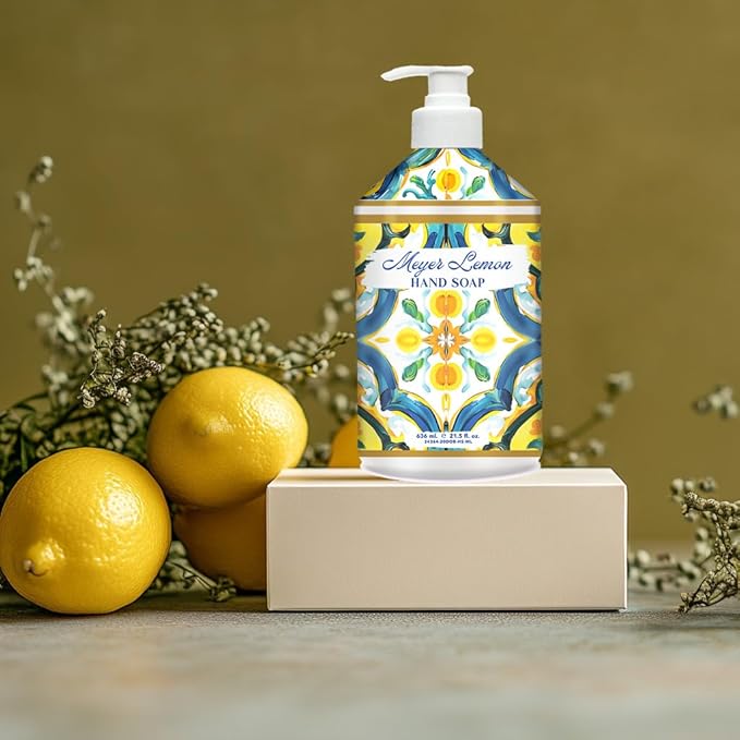 Home & Body Company Dolce Breeza Hand Soap 8 pack, 4 Scents - Cherry Blossom, Olive Thyme, French Lavender, Meyer Lemon, Pump Bottles, 21.5oz bottles