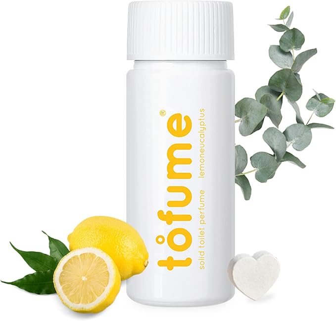 Effervescent Bathroom Air Freshener - Lemon Eucalyptus - Toilet Deodorizer, Bathroom Odor Eliminator, Toilet Freshener, Flushable Air Freshener Toilet Tablets, 1 Pack (30 Tablets)