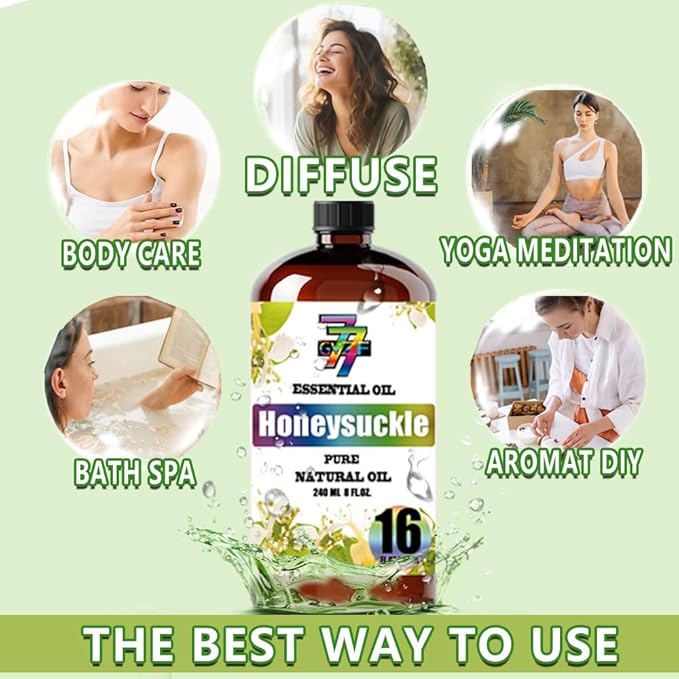 Honeysuckle Essential Oil (16 oz / 480 ml) – Honeysuckle Oils for diffusers, humidifiers, Home Baths, Cleaning Products, Yoga, DIY Soaps and DIY Scented Candles