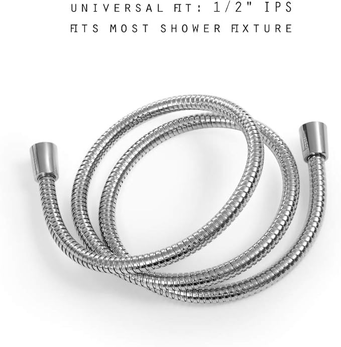 Shower Hose Replacement, 60-inch 304 Stainless Steel Hand Held Shower Hose With Brass Fitting (60-inch, Stainless Steel)