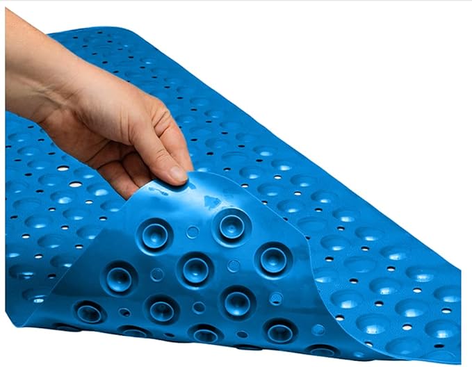 ENKOSI Bath Mat - Large Non Slip Bathtub & Shower Mat - Extra Long 40 x 16 Inch Bathroom Mats for Tub Nonslip Anti Slip Bathmats (40x16 Sky Blue 1-Pack)