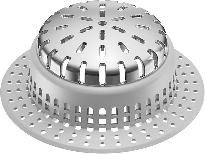 Shower Drain Hair Catcher, Shower Drain Cover, Bathtub Drain Hair Catcher for Pop-Up & Regular Drains (Top Small)