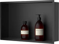 Stainless Steel Shower Niche 20" X 12" Matte Black No Tile Needed Niche Shower Recessed Wall Horizontal Niches for Bathroom Storage Over Mount Installation