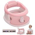 Baby Bath Seat-for Babies 6 Months & up with Temperature Alert+Soft Cushion+Suction, Toddler Bath Seat for Baby, Sitting Up with Baby Bathtub Seat, Pink