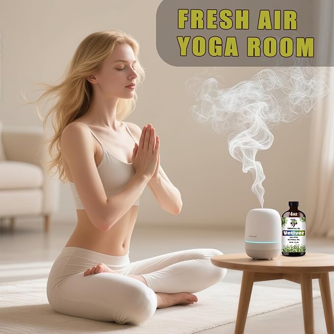 Vetiver Essential Oil (4 oz/120 ml) — Vetiver Oils for Aromatherapy, diffusers, humidifiers, Home fragrances, DIY Skincare, soap Making, DIY Candle Making, Relaxation, Yoga, and Meditation
