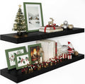 Vivelove 12" Deep Floating Shelves for Wall 36 Inches Long, 2 in Thick Wall Shelves, Shelf for Bedroom, Bathroom, Living Room, Kitchen, Office, Modern Home Decor, 36" X 12" X 2", Set of 2, Black