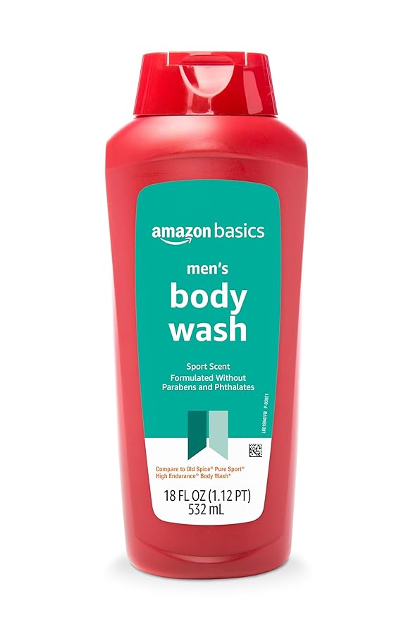 Amazon Basics Mens Soap Body Wash, Sport Scent, 18 Fluid Ounce, Pack of 1