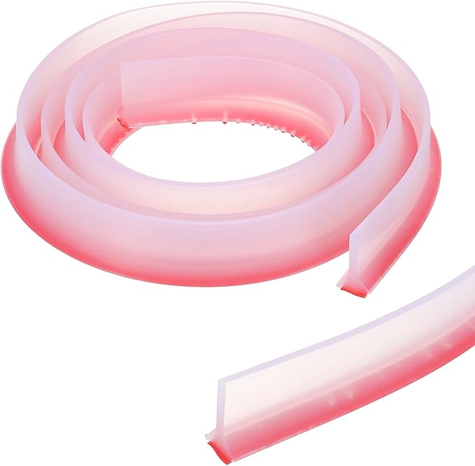 PATIKIL 118 Inch Collapsible Shower Threshold Water Dam Guard, Shower Stopper Barrier Self Adhesive Sink Splash Guards for Frameless Shower Door Bottom, Clear (1.2"Wx0.6"T)