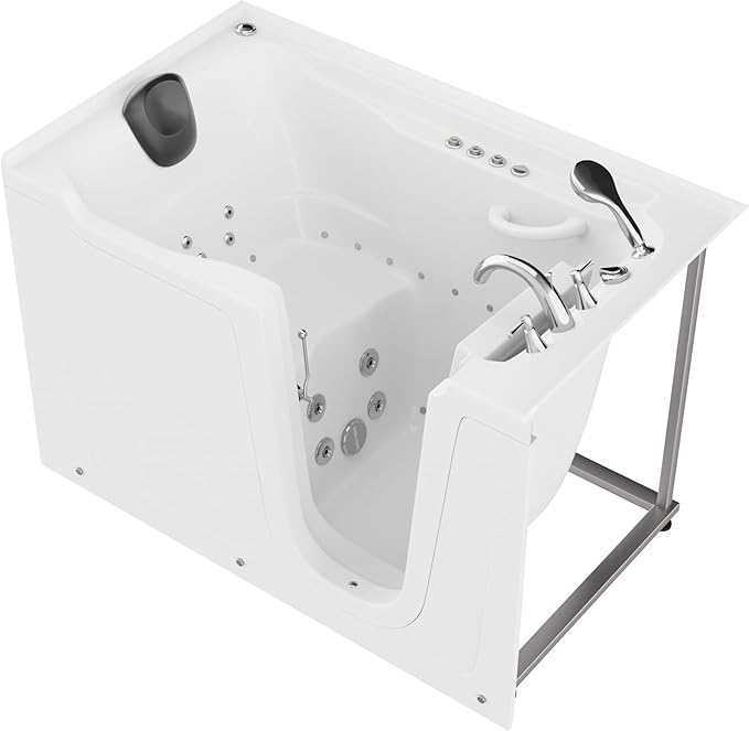ANZZI Tubs Series Right Drain Quick Fill Walk-In Whirlpool and Air Tub with Powered Fast Drain in White Finish 36 in. x 60 in. | AMZ3660RWD