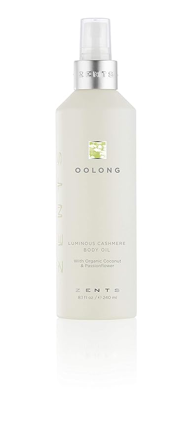 Zents Luminous Cashmere Body Oil (Oolong Fragrance) | Moisturizing Body Oil with Vitamin E & Organic Coconut Oil | Softens & Smooths Skin | 8 fl oz