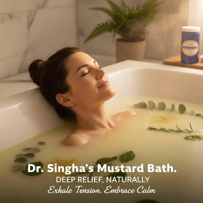 Dr. Singha’s Mustard Bath – Therapeutic Bath Salts for Relaxation, Soothing Comfort & Refreshing Aroma – 28 oz Aromatherapy Soak with Mustard Seed & Essential Oils - Bathing Alternative to Epsom Salt