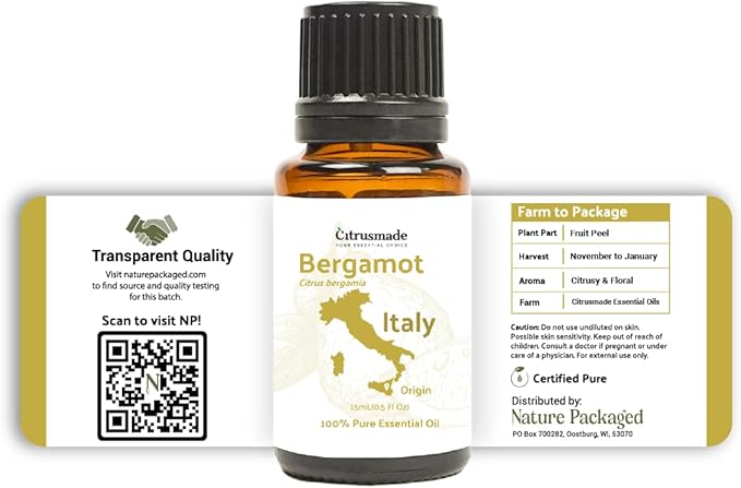 Bergamot Essential Oil - Direct from Citrusmade in Sicily- Pure Essential Oil for Diffusers and Aromatherapy | 100% Pure Therapeutic Grade (15ml)