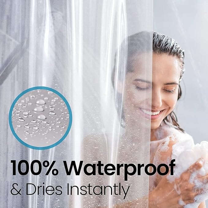 LiBa Shower Curtain - Waterproof Plastic Shower Curtain Premium PEVA Non-Toxic with Rust Proof Grommets Frosted 8G Heavy Frosted Duty Bathroom Accessories 72x72 2 Pack