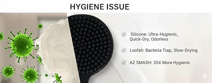 ARK Silicone Scrubber for Shower, 17 in Lengthened Long Handle Body Brush, Double Sided deep Cleaning & Massaging Shower Scrubber, Rich Foam Producer for Men & Women.