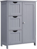 VASAGLE Floor Storage Cabinet, Freestanding Storage Unit with 3 Drawers, 1 Adjustable Shelf, for Bathroom Living Room Dining Kitchen, 11.8 x 23.6 x 31.5 Inches, Dove Gray UBBC049G02