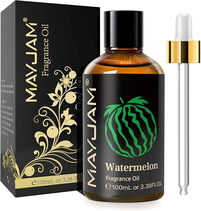 MAYJAM 100ML/3.38FL.OZ Watermelon Fragrance Oils with Glass Dropper, Essential Oils for Diffusers for Home, Long Lasting Scented Oils for Diffusers Soap Candle Making