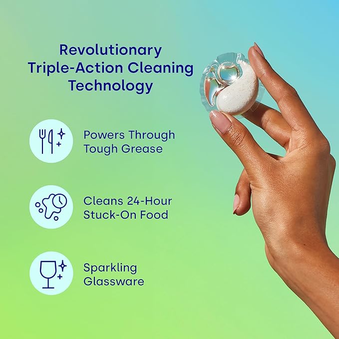 Dropps UltraWash Plus Dishwasher Detergent, Unscented (64 Pods) - Triple Action Biobased Power Deep Clean Dishwasher Detergent Tablets for Tough Stains - Dishwashing Pods for Shiny Dishes