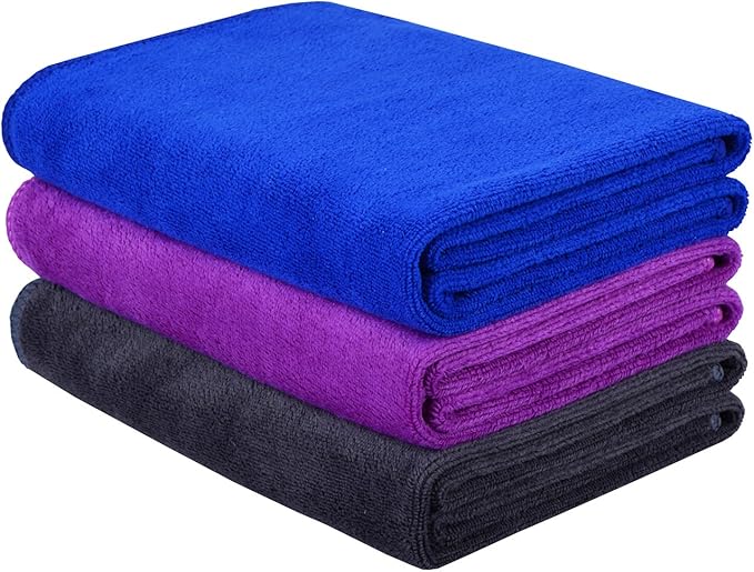 HOPESHINE Gyms Towels for Men & Women Microfiber Exercise Fitness Home Absorbent Sweat Yoga Towels Sports Towels Soft Fast Drying 16inch x32inch 3-Pack