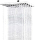 Hibbent Thickness Metal Rain Shower Head, 12 Inch High Pressure Shower Heads, Square Large Bathroom Rainfall Shower Head with Adjustable Brass Ball Joint, Waterfall Full Body Coverage, Chrome