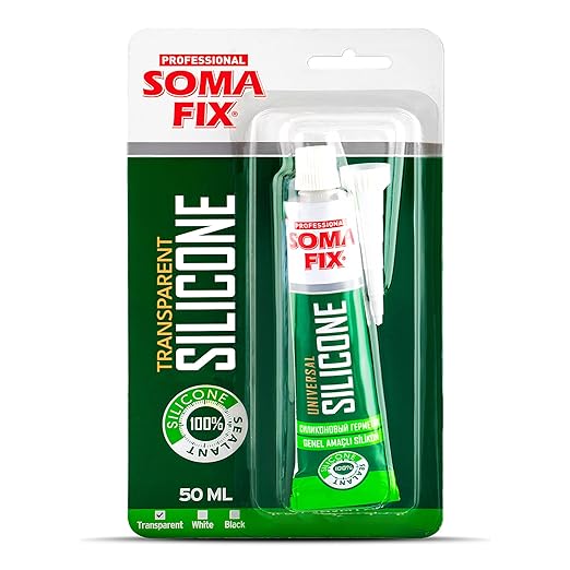 Silicone Caulk - Squeeze Tube Silicone Sealant for Wood, Kitchen, Bathroom, Sink, and Windows - Multi-Purpose & Waterproof (Clear)