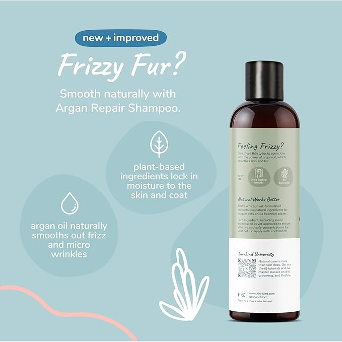 kin+kind Organic Dog Shampoo Itchy Skin Relief – Natural Dog Shampoo for Dry, Sensitive Skin – Moisturizing Formula with Coconut Oil, Olive Oil & Cedarwood – Grooming Supplies – Made in USA 12 fl oz