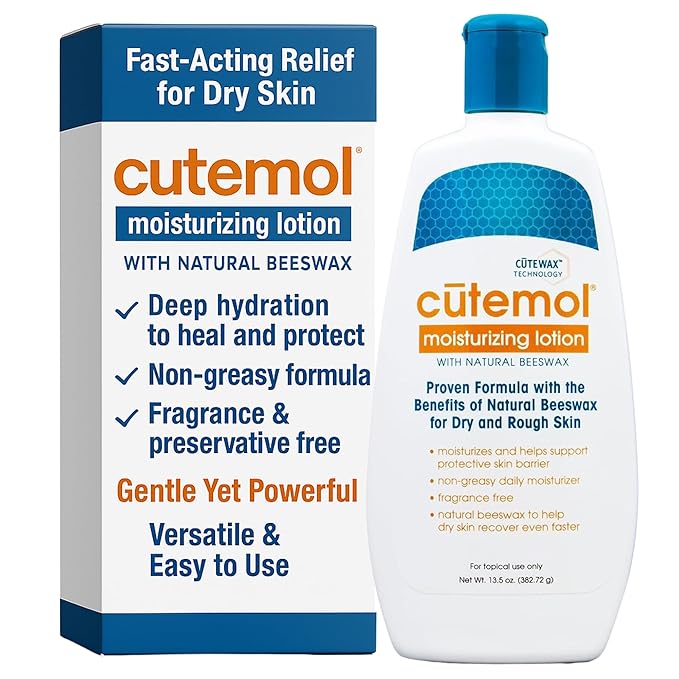 Cutemol Moisturizing Lotion - Daily Moisturizing Lotion - Fragrance-Free & Non-Greasy - Moisturize, Hydrate, Protect, & Relieve Dry Skin - 13.5oz