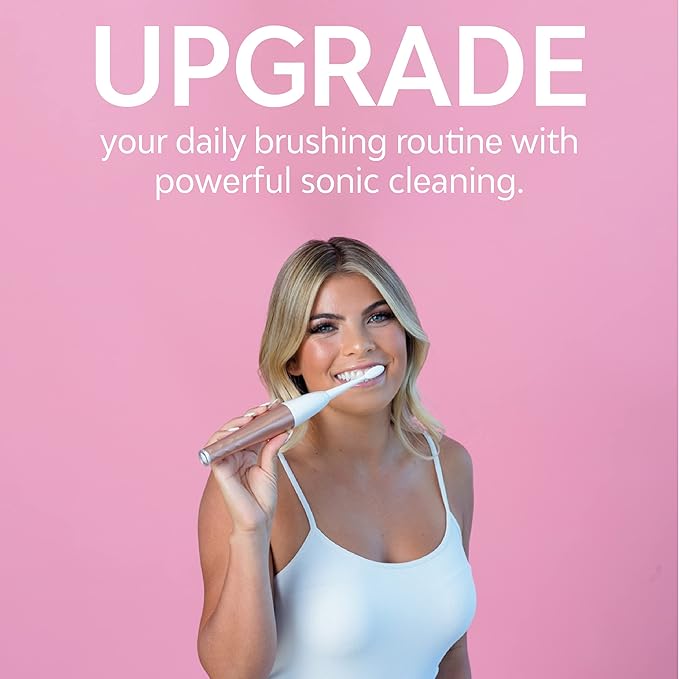 Tao Clean UV Sanitizing Sonic Toothbrush and Cleaning Station, Electric Toothbrush, Dual Speed Setting, Rose Gold