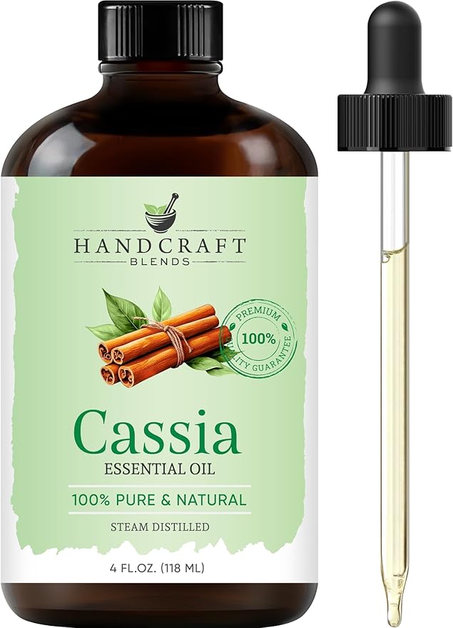 Handcraft Blends Cassia Essential Oil – Huge 4 Fl Oz – 100% Pure and Natural – Premium Grade Essential Oil for Diffuser and Aromatherapy, Skin, Massage, Candle and Soap Making Fragrance