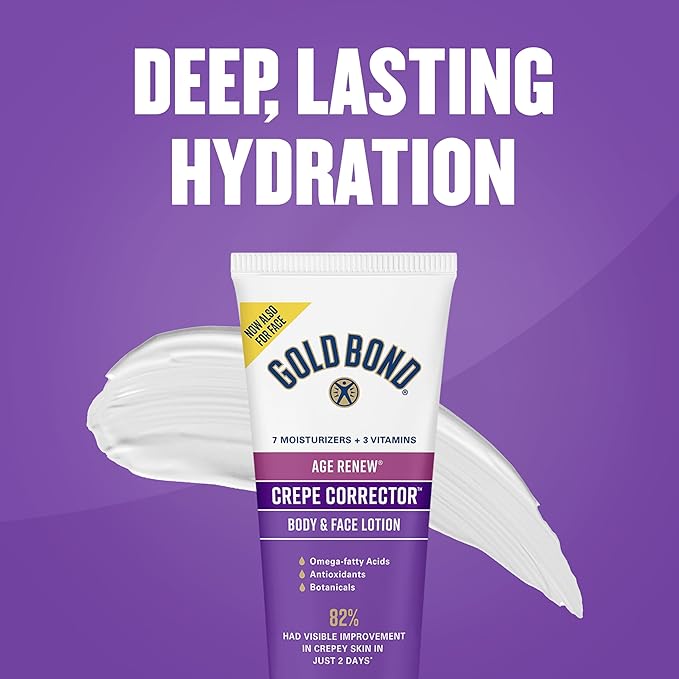 Gold Bond Age Renew Day & Night Duo Lotion Set for Body & Face, Gold Bond Crepe Corrector Lotion, Visibly Firms Skin & Gold Bond Retinol Overnight Lotion, Visibly Smooths Skin, 8.6 oz.