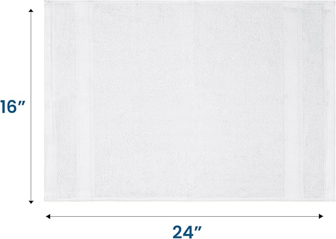 Casa Lino 100% Cotton Hand Towels for Bathroom - Soft, Highly Absorbent & Quick Dry Kitchen Towels - Gym Towel Set - Travel Towel Set - 24" x 16" - Pack of 4 - (White)