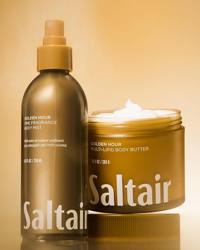 Saltair Body Mist 2 Pack - Fine Fragrance, Lightweight Body Spray Mist with Golden Hour Scent. Long Lasting Perfume Mist. 2x 8oz Bottles