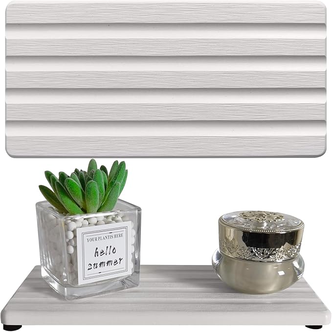 2 PCS Water Absorbing Stone Trays for Bathroom Sink & Kitchen Counter, Fast-Drying Diatomite Sink Caddy, Vanity Tray, Hand Soap Holder with Anti-Skid Feet (White, 7.9" x 4"/20 x 10cm)