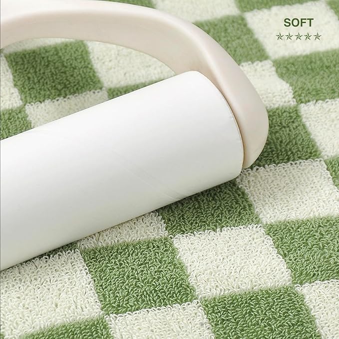 Checkered Bath Sheet(2 Pack),Oversized Bath Towel, 27.5x55 Inches, Quick Dry,100% Luxury Cotton, Super Soft & Absorbent (Green-Red Checkered, Large)