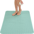 ENKOSI Extra Large Shower Mat Non Slip - 47 x 32 inch - XL Bathroom Shower Mat - Large Shower Matts for Shower Stall Floors - Secure Suction Cups and Drain Holes (47x32 Aqua Green)