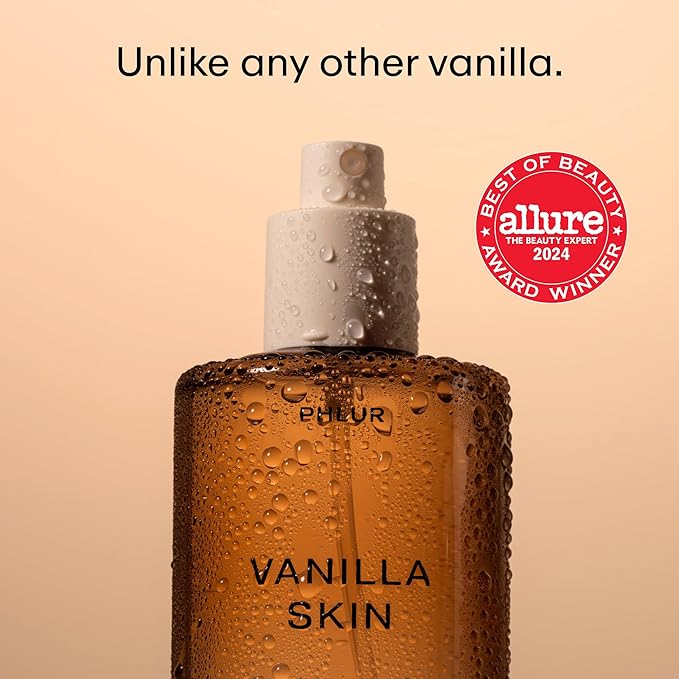 PHLUR Vanilla Skin Body Mist - Hair & Body Fragrance Mist - Vanilla Body Spray with Pink Pepper, Cashmere Wood & Sandalwood (8 Fl Oz)