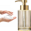 Enra Gold Foaming Soap Dispenser, 12oz Thick Glass Bathroom & Kitchen Dispenser with Stainless Steel Pump