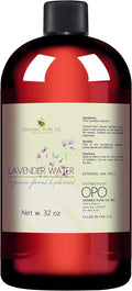Lavender Water Hydrosol - Pure Steam Distilled Natural Non GMO Calming Bulk Body, Face, Facial Toner, Aromatherapy, Set Makeup, Cleanser Mist Spritz - 32oz - OPO